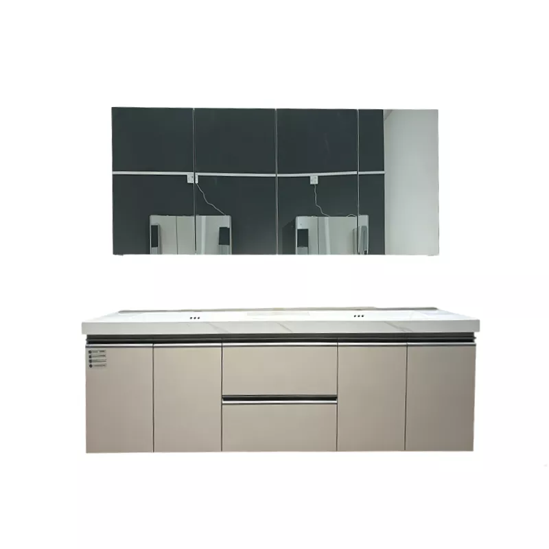 Mobile da bagno in legno massello multistrato con doppio lavabo